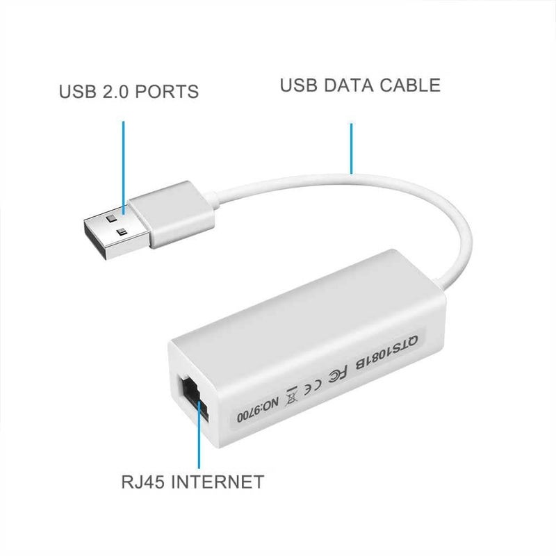USB 2.0 to RJ45 Network Card Lan Adapter for Mac/OS/Android (10/100Mbps) - Image 3
