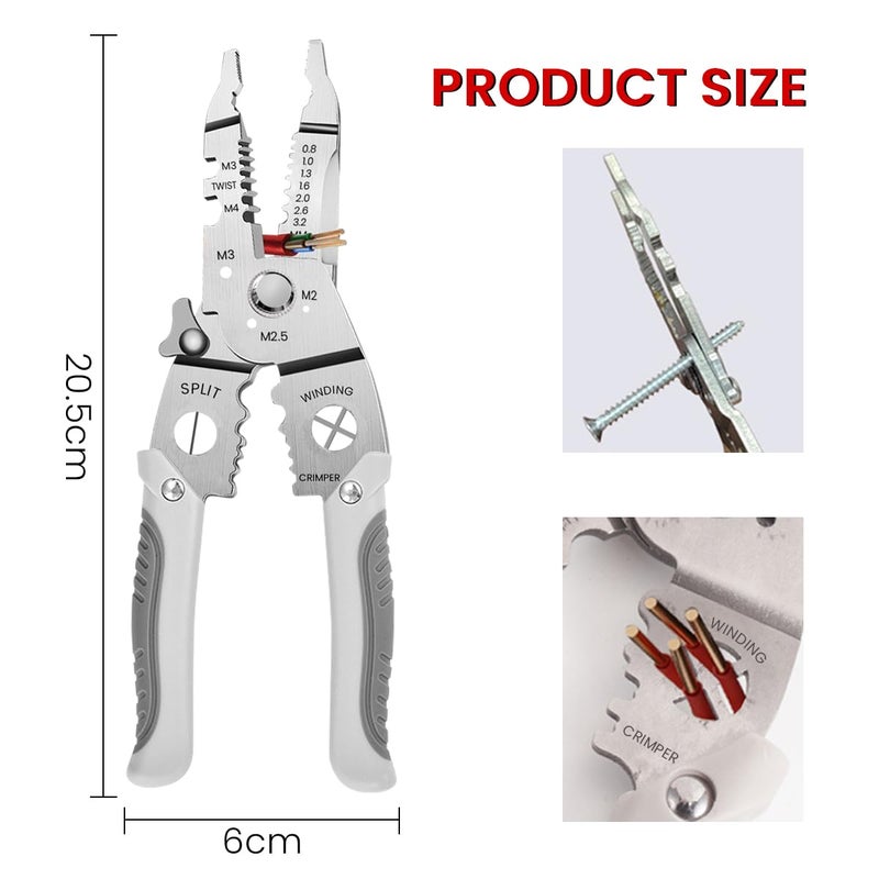 Serplex Multifunctional Wire Cutter Tool Durable Wire Stripper Crimping Tool with Ergonomic NonSlip Handles Wire Stripper and Cutter with PrecisionGround Blades Cutting Plier for Electrical - Image 5