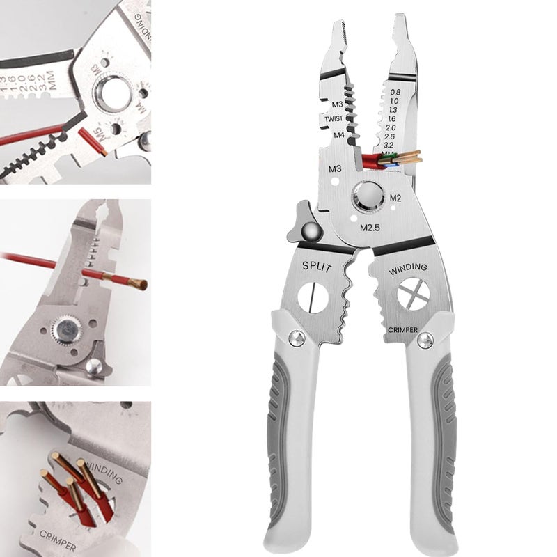 Serplex Multifunctional Wire Cutter Tool Durable Wire Stripper Crimping Tool with Ergonomic NonSlip Handles Wire Stripper and Cutter with PrecisionGround Blades Cutting Plier for Electrical - Image 1