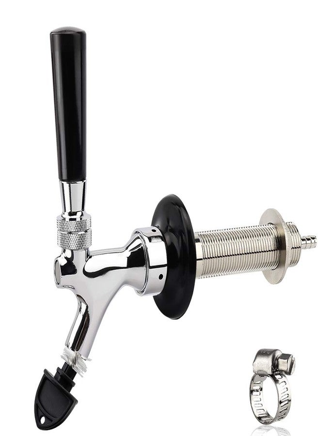 OneBom Beer Faucet with Nipple 4'' Shank Assembly,3/16’’I.D. Bore for Keg Fridge Keezer (4'' Shank) - Image 1