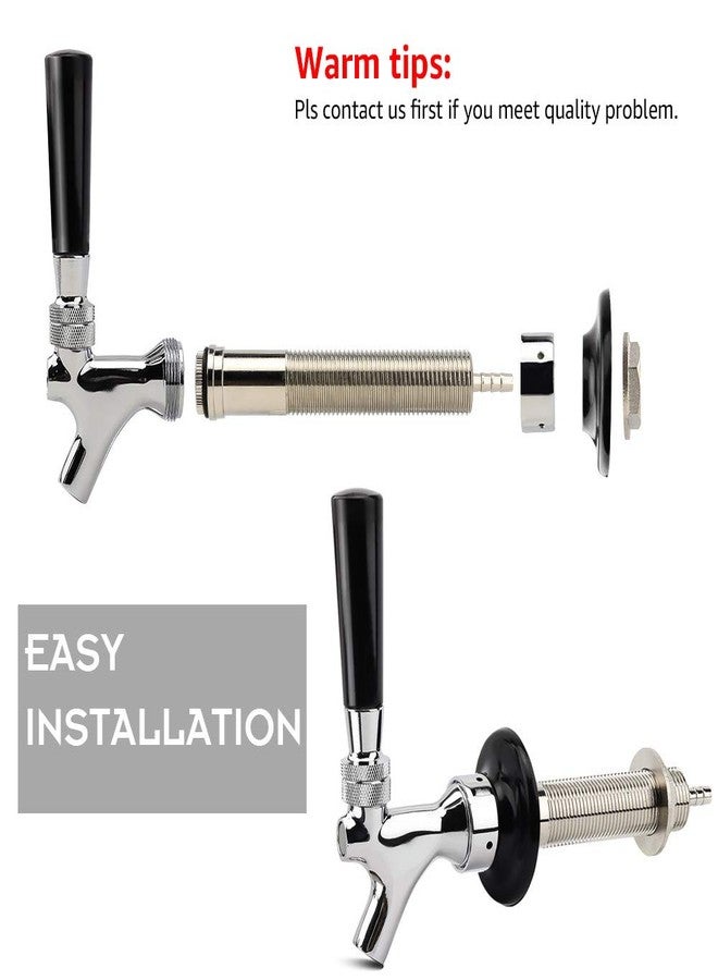 OneBom Beer Faucet with Nipple 4'' Shank Assembly,3/16’’I.D. Bore for Keg Fridge Keezer (4'' Shank) - Image 5