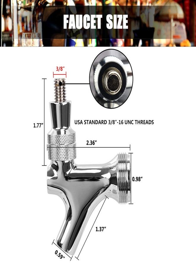 OneBom Beer Faucet with Nipple 4'' Shank Assembly,3/16’’I.D. Bore for Keg Fridge Keezer (4'' Shank) - Image 3