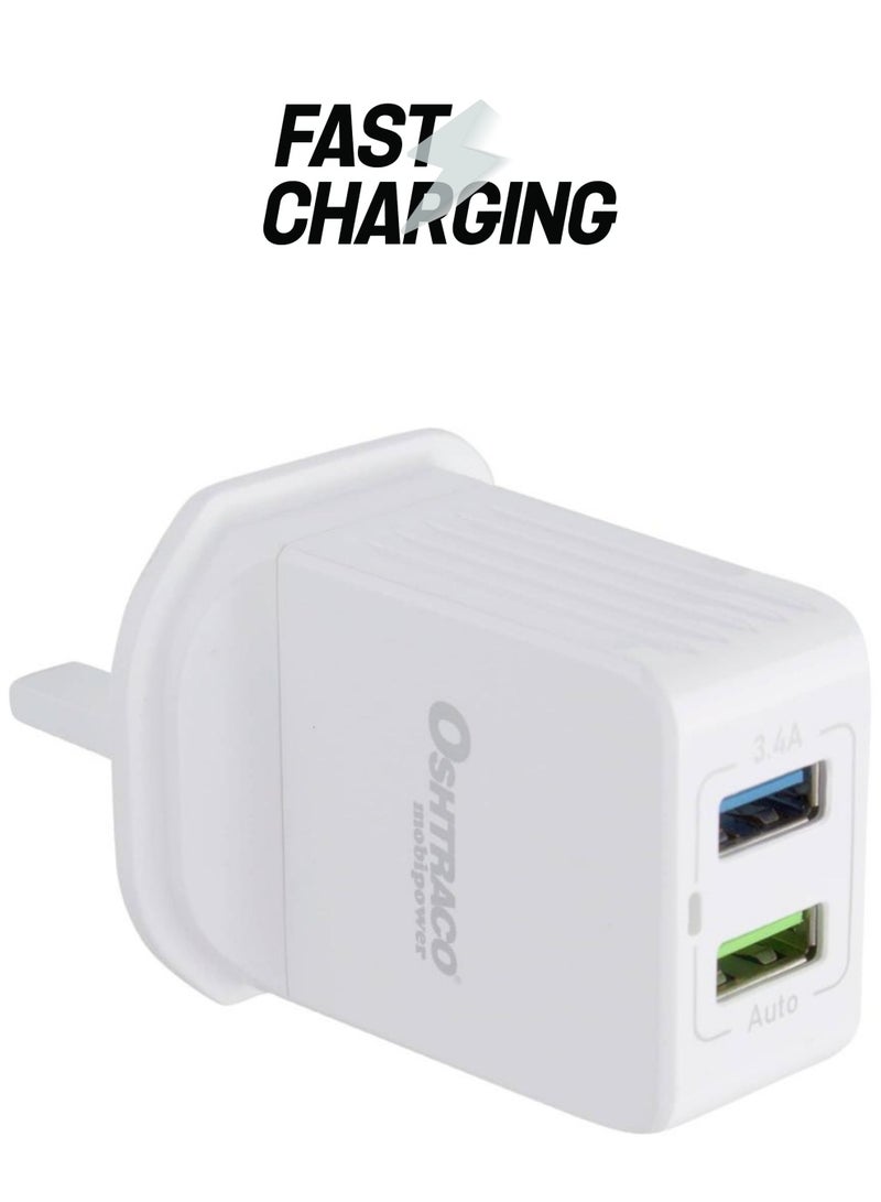 Oshtraco Dual USB Port Wall Charger