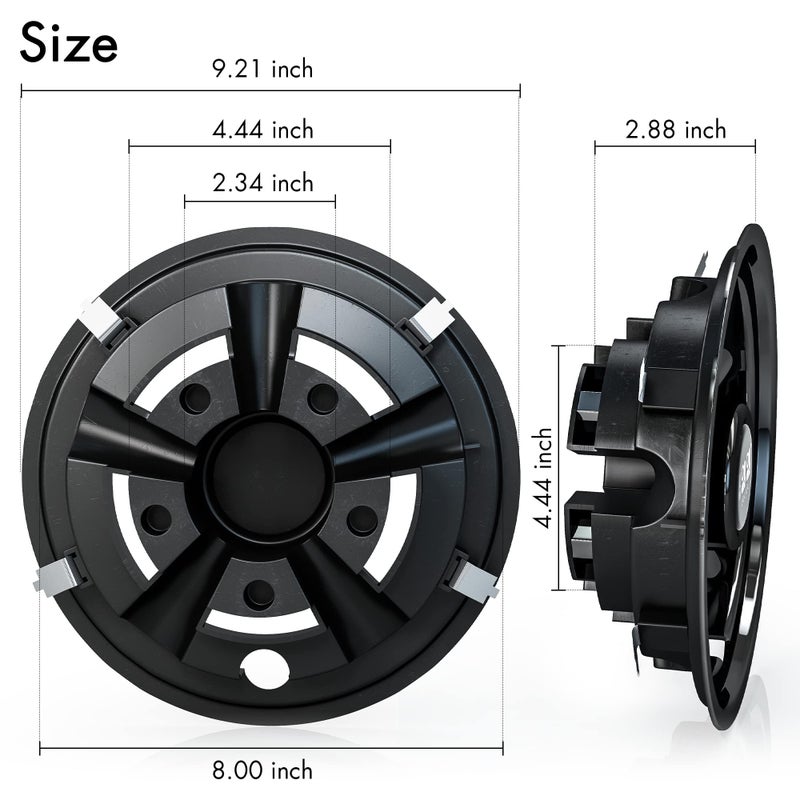10L0L Golf Cart Wheel Covers Hub Caps for EZGO, Club Car, Yamaha - 8 Inch Snap-on Installation, Black, Set of 4 - Image 4
