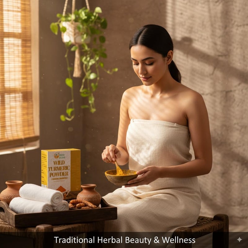 Herbs Botanica Wild Turmeric Powder Exfoliator| Amba Haldi Powder | Kasturi Manjal | Kasturi Turmeric150 Gms / 5.30 oz - Image 3