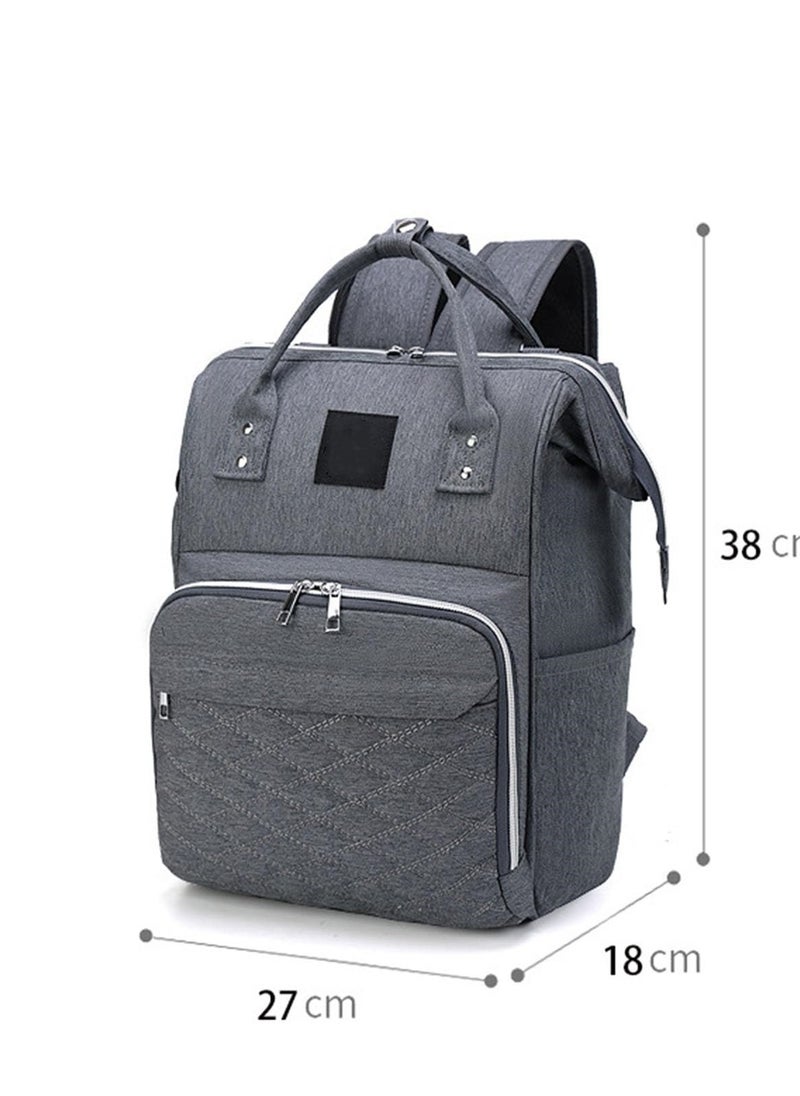 MIXDE Diaper Bag Backpack,Multifunction Maternity Nappy Baby Bag, Baby Diaper Backpack with USB Port, Large Capacity, Waterproof and Stylish, Gray  - Image 2