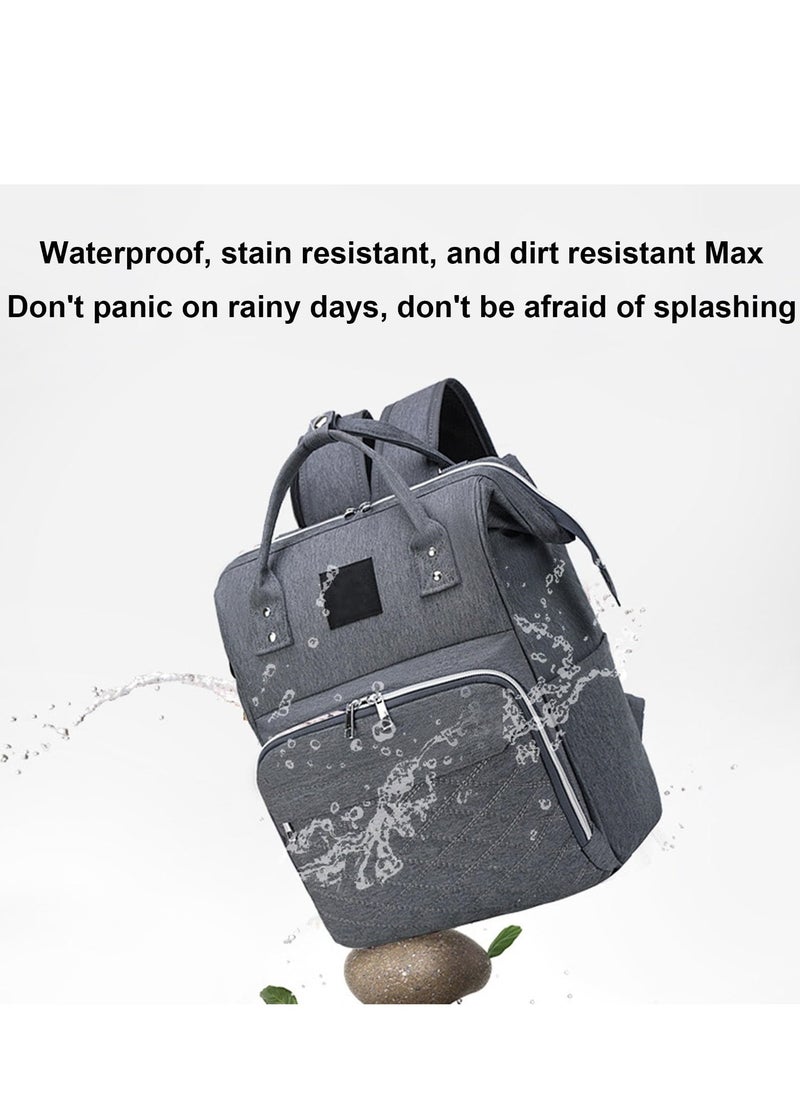 MIXDE Diaper Bag Backpack,Multifunction Maternity Nappy Baby Bag, Baby Diaper Backpack with USB Port, Large Capacity, Waterproof and Stylish, Gray  - Image 4