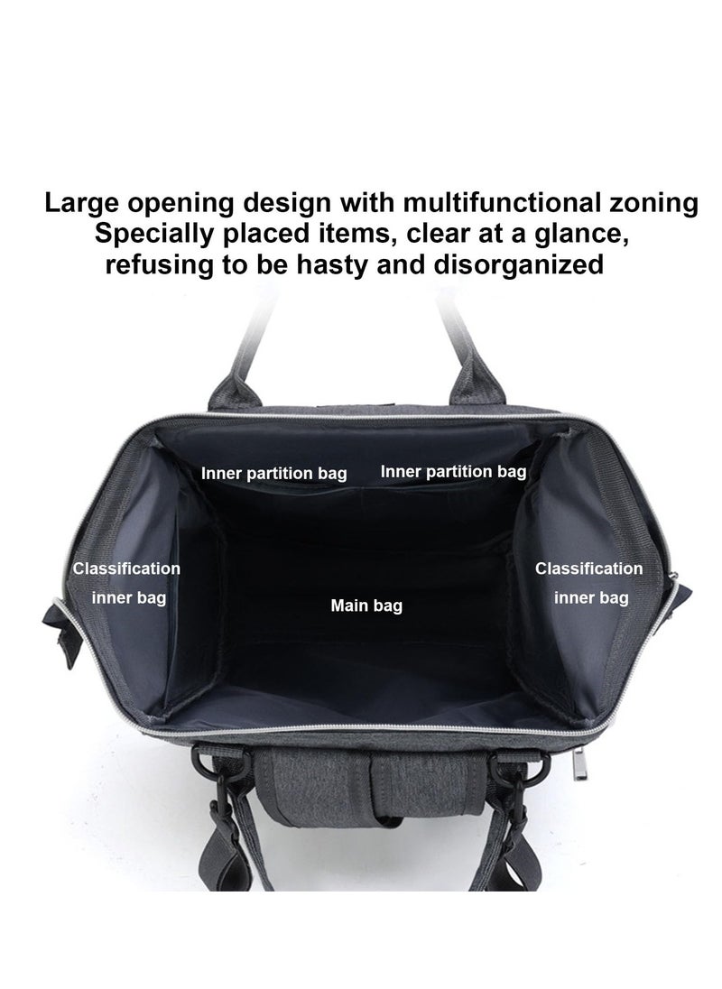 MIXDE Diaper Bag Backpack,Multifunction Maternity Nappy Baby Bag, Baby Diaper Backpack with USB Port, Large Capacity, Waterproof and Stylish, Gray  - Image 5