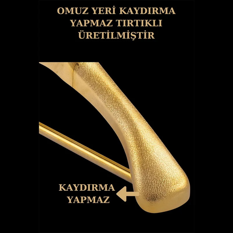 İstanbul Manken Istanbul Mannequin 5 Pieces Plastic Gold Color High Quality Coat Hanger, Clothes Hanger, Suit Hanger