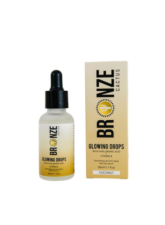 Bronze Cactus قطرات التسمير الذاتي المتألقة | تخلط مع مرطب غني بالأحماض الدهنية وفيتامين E | تشد وتضيء لون البشرة/التعقيد - Image 1