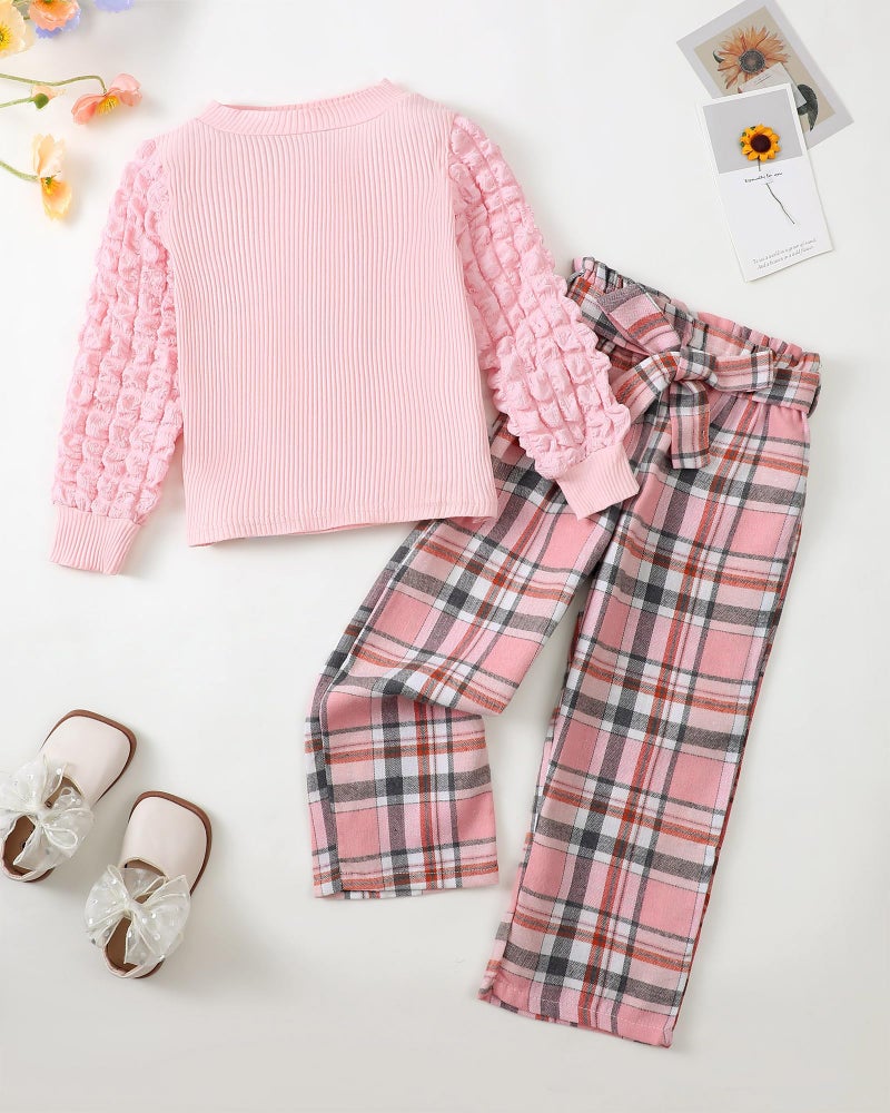 Saeaby Little Girl Clothes 6T Toddler Girl Fall Outfit Kids Girls Long Sleeve Shirt Pants Sweatsuit Winter Clothes for Girls Size 6-7 - Image 3