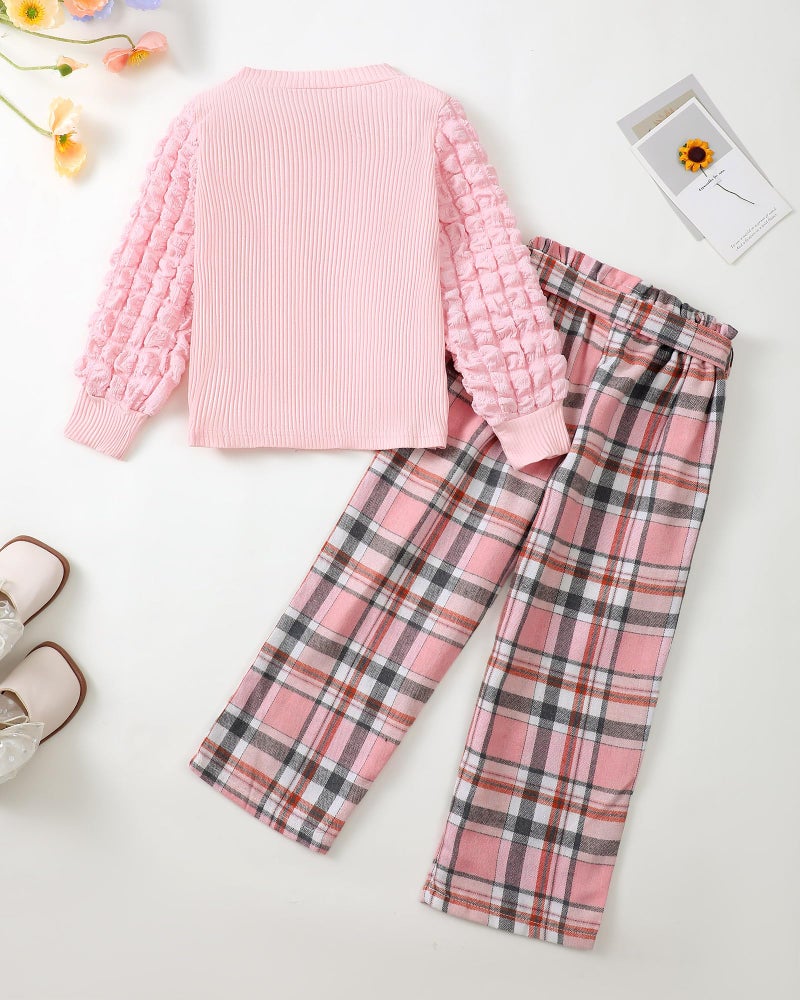 Saeaby Little Girl Clothes 6T Toddler Girl Fall Outfit Kids Girls Long Sleeve Shirt Pants Sweatsuit Winter Clothes for Girls Size 6-7 - Image 4