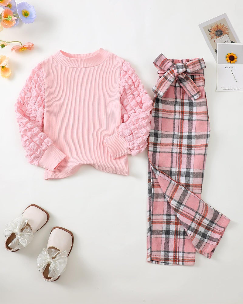 Saeaby Little Girl Clothes 6T Toddler Girl Fall Outfit Kids Girls Long Sleeve Shirt Pants Sweatsuit Winter Clothes for Girls Size 6-7 - Image 5