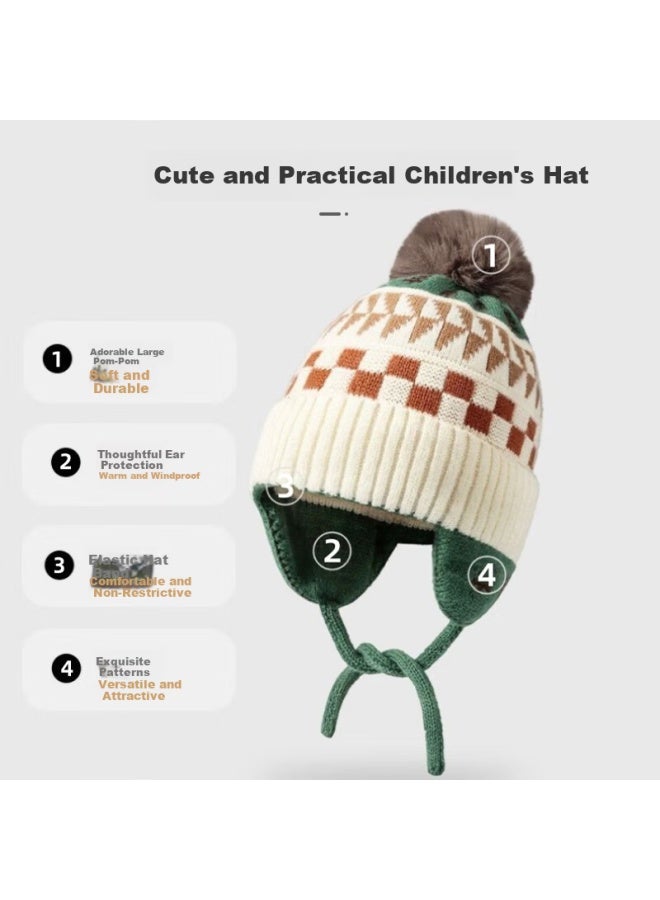 9i9 Baby Winter Thickened Ear Protection Hat Knitted Fleece Windproof Cap For Boys And Girls A164 - Image 1