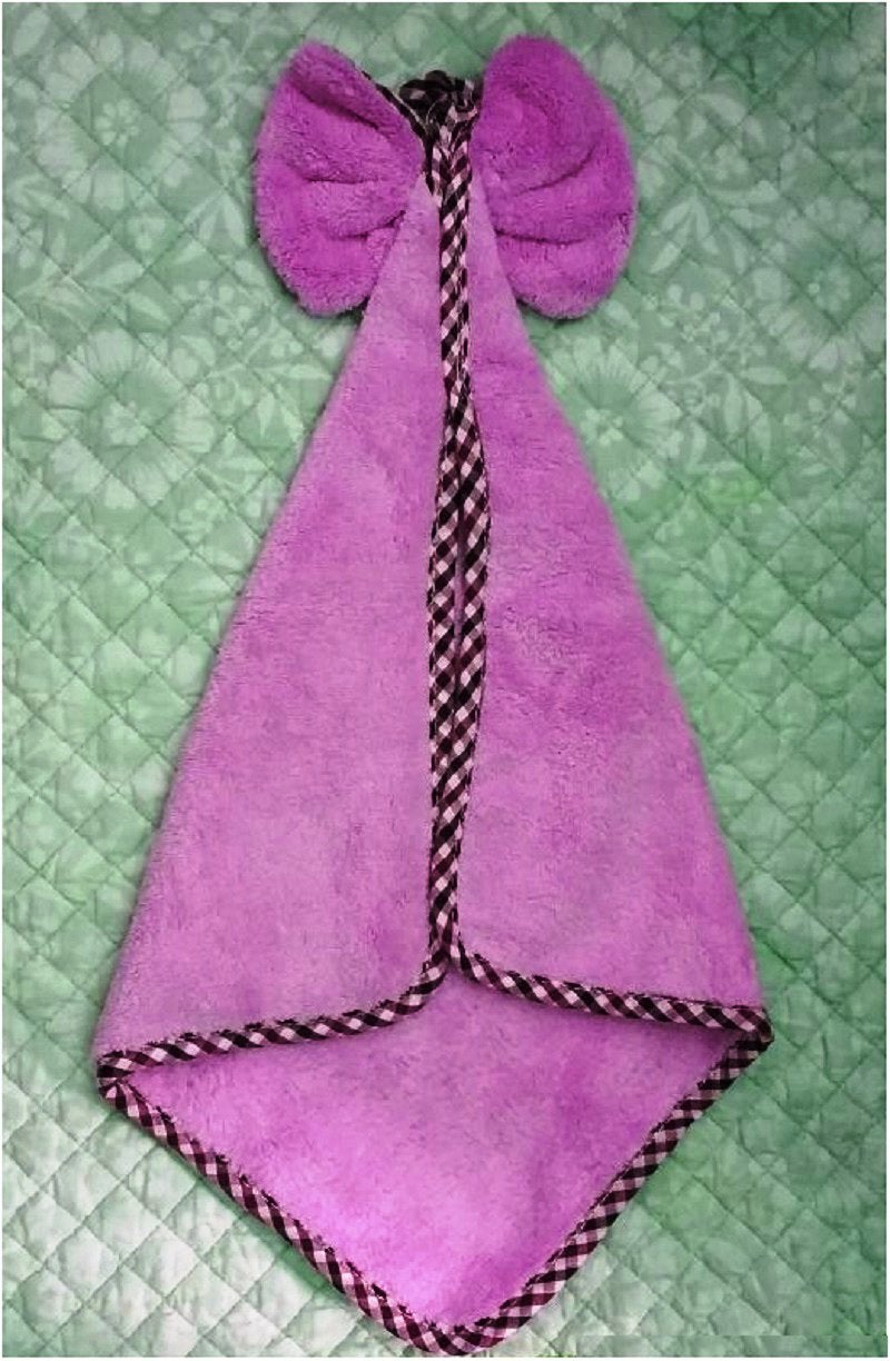 Magnusdeal Cartoon Hanging Hand Towel for Home Kitchen Bathroom Office Microfiber Absorbent Cute Cartoon Expression Hand Towel for Kitchen and Bathroom (1 Pc) (Tie, Purple) - Image 3