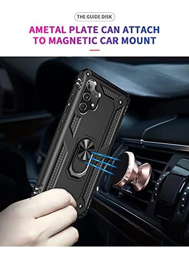 إيروريكس حافظة لهاتف سامسونج جالكسي A32 5G مع واقي شاشة من الزجاج المقوى وحامل حلقي واقٍ من السيليكون المقاوم للصدمات وغطاء صلب للهاتف باللون الأسود - Image 5