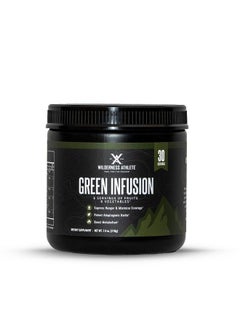 Green Infusion ; Supergreen Superfood Power Greens Powder Wheatgrass Powder With Astragalus Root Green Tea Extract & Chlorella 30 Serving Tub
