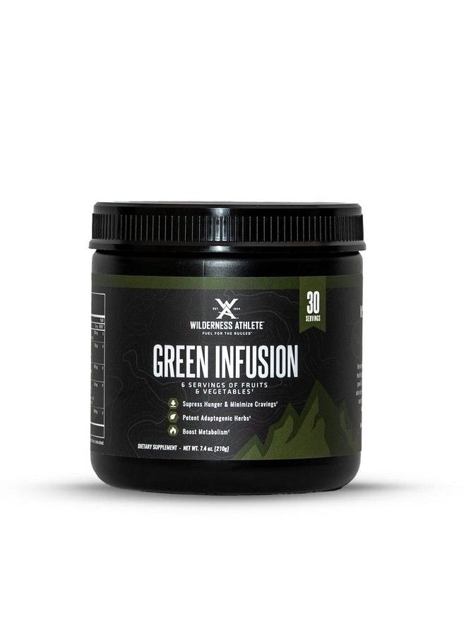 Wilderness Athlete - Green Infusion ; Supergreen Superfood Power Greens Powder Wheatgrass Powder With Astragalus Root Green Tea Extract & Chlorella 30 Serving Tub - Image 1