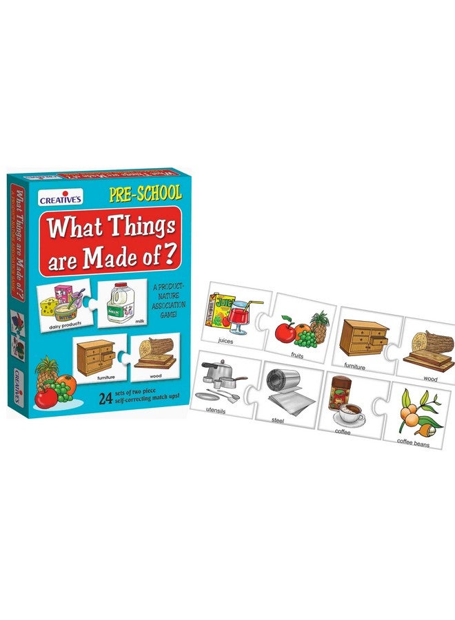 Creative's Fruits, Vegetables & Their Plants + What Things are Made of Combo Pack | Pre-School Learning Game | Educational Game for Kids | Puzzles & Card Games Pack of 2 | Ages 3 & Up - Image 3
