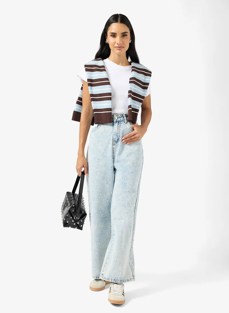 Ginger Rhinestone Embellished Straight Fit Jeans