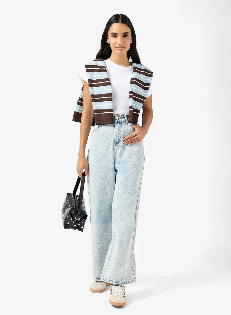 Ginger Rhinestone Embellished Straight Fit Jeans