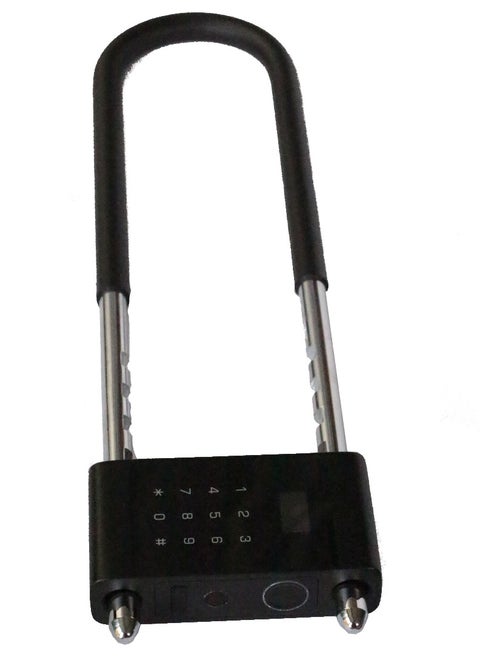 Liwal Smart, Digital, Electronic Portable OLED Screen Anti-Theft U Shape Waterproof Biometric Fingerprint Password RFID Card Mechanical Key App Bluetooth Door Lock, Bike Lock, Shop Lock