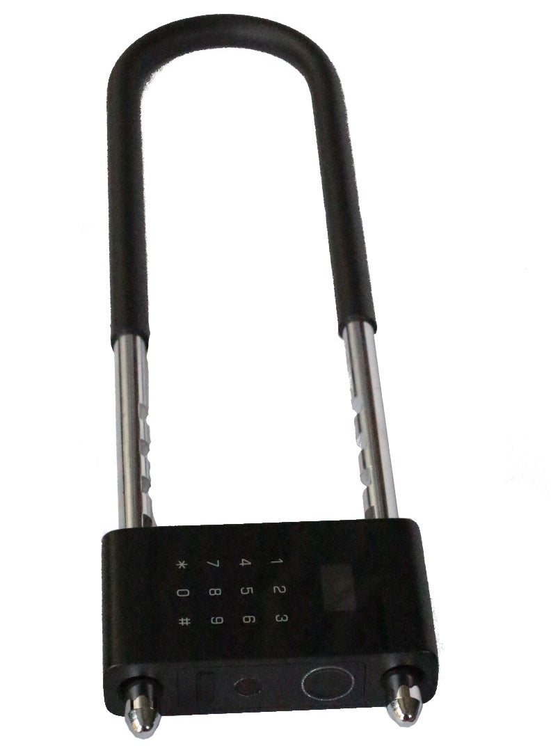 Liwal Smart, Digital, Electronic Portable OLED Screen Anti-Theft U Shape Waterproof Biometric Fingerprint Password RFID Card Mechanical Key App Bluetooth Door Lock, Bike Lock, Shop Lock