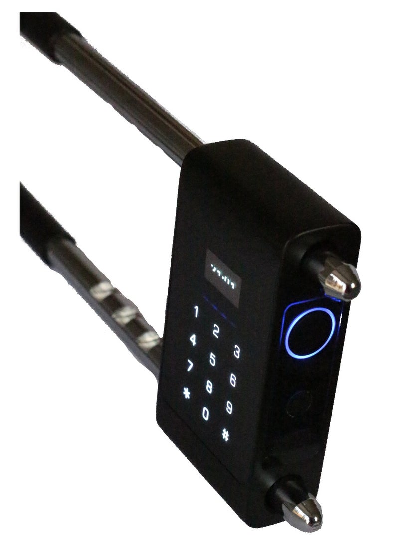 Liwal Smart, Digital, Electronic Portable OLED Screen Anti-Theft U Shape Waterproof Biometric Fingerprint Password RFID Card Mechanical Key App Bluetooth Door Lock, Bike Lock, Shop Lock