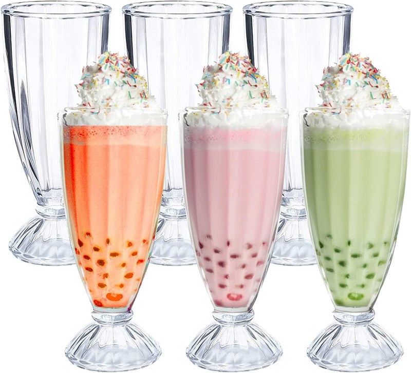 RAHAS RAHAS Ice Cream Cups Classic Sundae Style Glass Cups Thick and Durable for Sundaes 360 ml Milkshakes Fashioned Soda Glasses Desserts Set of 6 Fountain Classic Dessert Glasses Clear  - Image 2