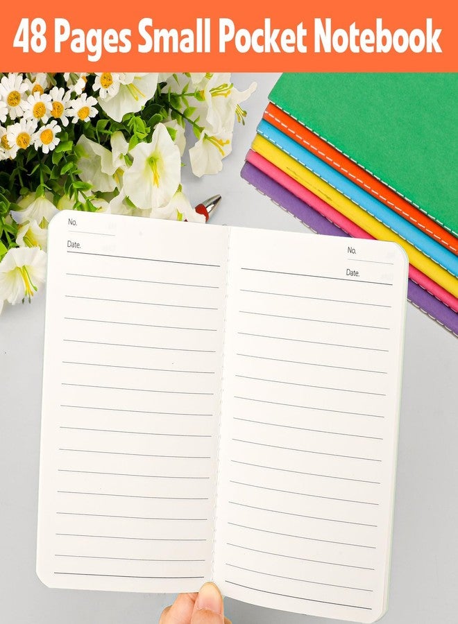 YesBes 100 Pack Small Lined Notepads Bulk, Mini Journal Pocket Notebooks Set 3.5 Inch x 5.5 Inch, Colored Cover Notebook Wide Ruled, 10 Colors 24 Sheets (48 Pages) for Traveler, Students, School Supplies - Image 4