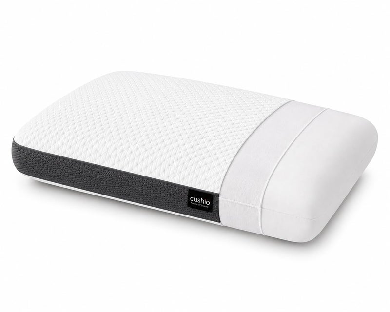 CUSHIO Memory Foam Pillow for Neck Pain and Shoulder Pain, Cervical Orthopedic Pillow 21x13x3 Inch, Ergonomic Memory Foam Neck Support Pillow, Ortho Pillow for Sleeping (Set of 1) White & Grey - Image 1