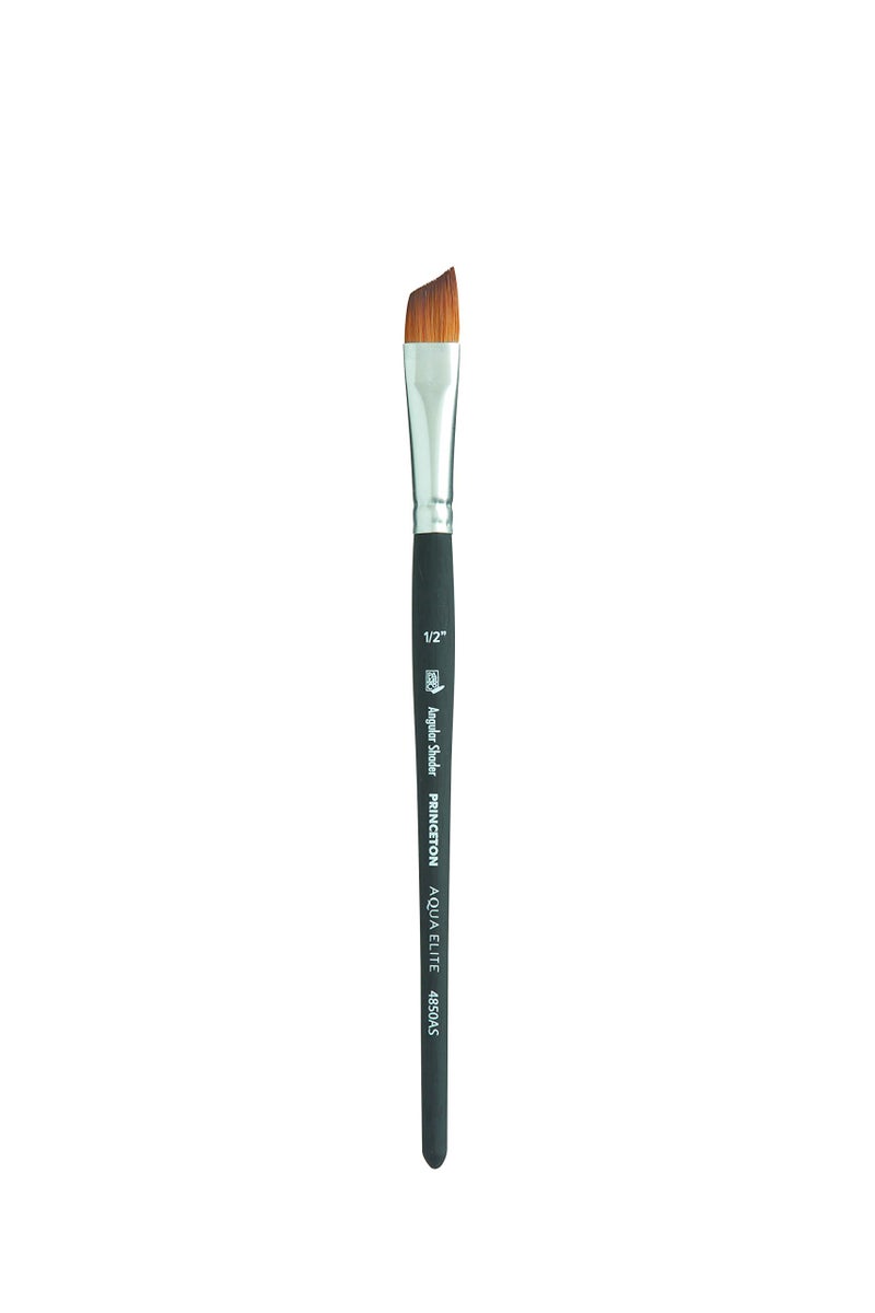 Princeton Aqua Elite, Series 4850, Synthetic Kolinsky Watercolor Paint Brush,Angle Shader, 1/2 Inch - Image 1
