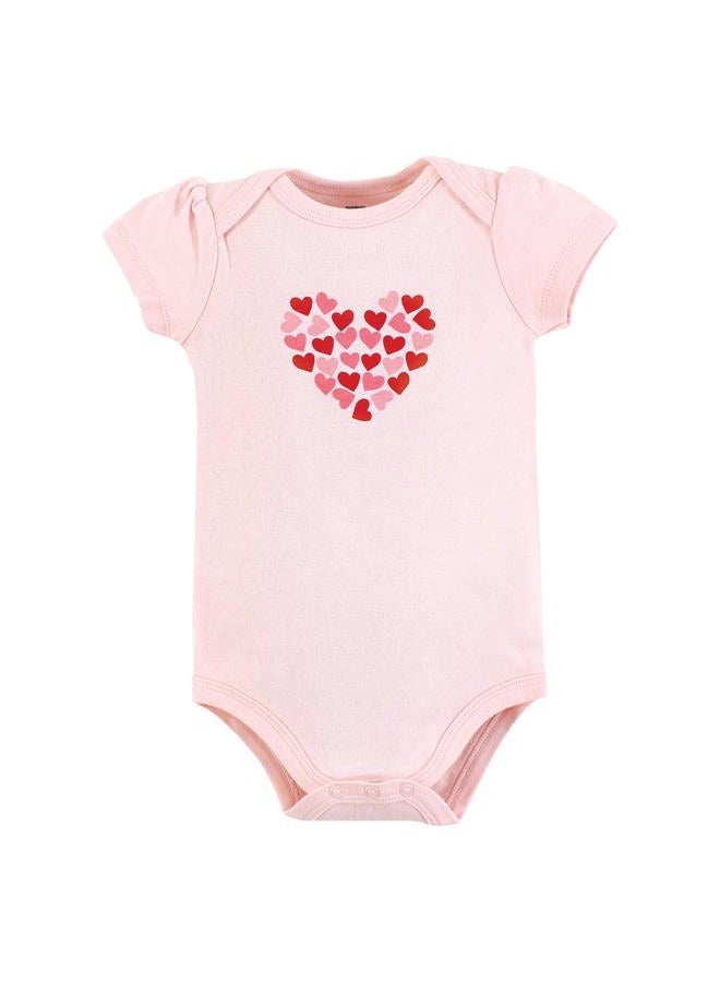hudson baby Infant Girl Cotton Bodysuits, Valentine Hearts, 9-12 Months - Image 5