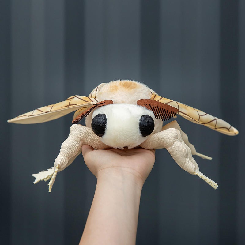 ZHONGXIN MADE Silk Moth Plush Toy - Lifelike Silk Moth Stuffed Animals 11in, Realistic Soft Big Wings Moth Toys, Simulation Butterfly Plushie Model Toy, Unique Plush Collection for Kids - Image 5