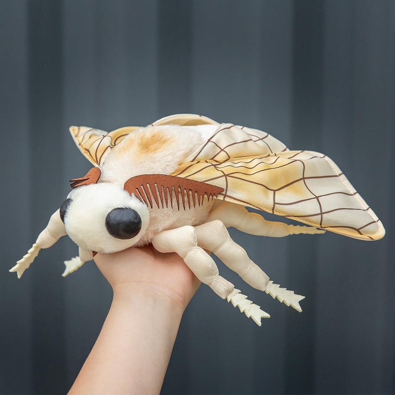 ZHONGXIN MADE Silk Moth Plush Toy - Lifelike Silk Moth Stuffed Animals 11in, Realistic Soft Big Wings Moth Toys, Simulation Butterfly Plushie Model Toy, Unique Plush Collection for Kids - Image 3