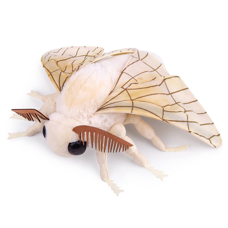 ZHONGXIN MADE Silk Moth Plush Toy - Lifelike Silk Moth Stuffed Animals 11in, Realistic Soft Big Wings Moth Toys, Simulation Butterfly Plushie Model Toy, Unique Plush Collection for Kids - Image 1