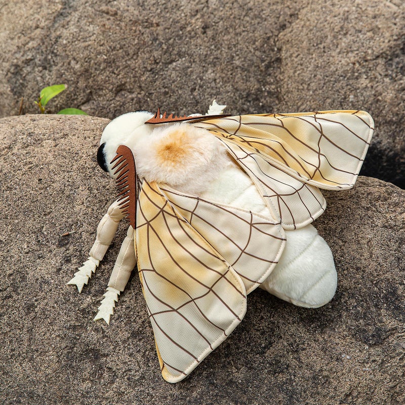 ZHONGXIN MADE Silk Moth Plush Toy - Lifelike Silk Moth Stuffed Animals 11in, Realistic Soft Big Wings Moth Toys, Simulation Butterfly Plushie Model Toy, Unique Plush Collection for Kids - Image 4