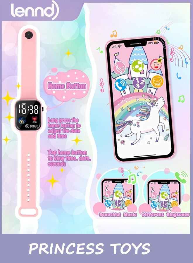 LENND Play Purse for Little Girls, 32PCS Toddler Purse with Pretend Makeup for Kids, Princess Toys Includes Handbag, Phone, Wristwatch, Silk Scarf Kids Toy Purse Birthday Gift for Girls 3 4 5 6 + - Image 3