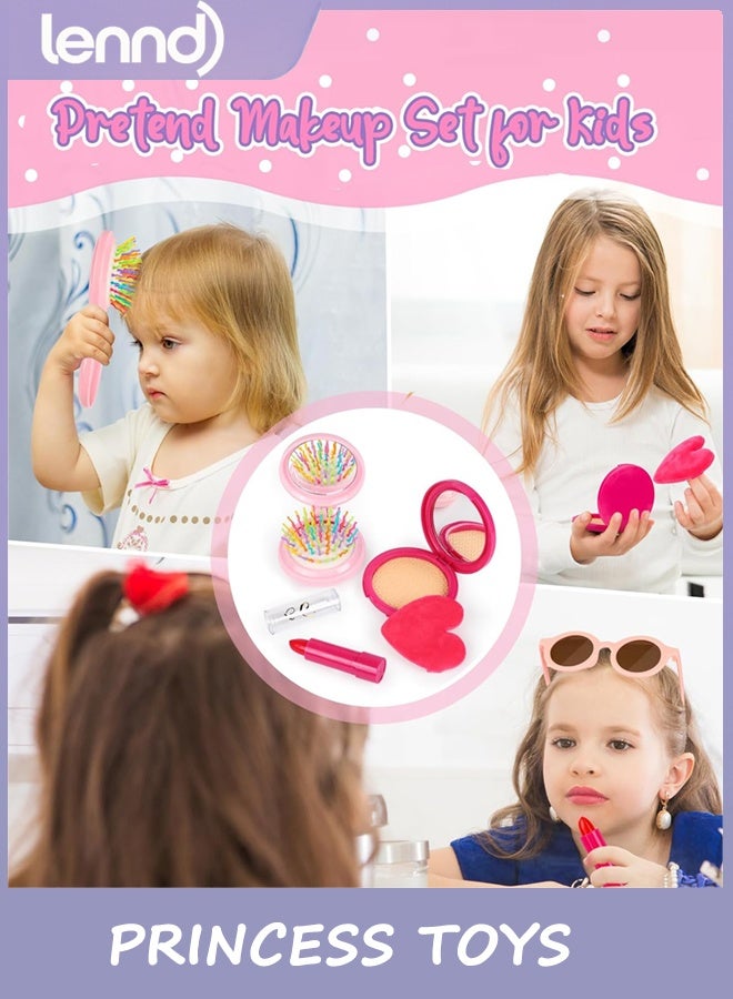 LENND Play Purse for Little Girls, 32PCS Toddler Purse with Pretend Makeup for Kids, Princess Toys Includes Handbag, Phone, Wristwatch, Silk Scarf Kids Toy Purse Birthday Gift for Girls 3 4 5 6 + - Image 5