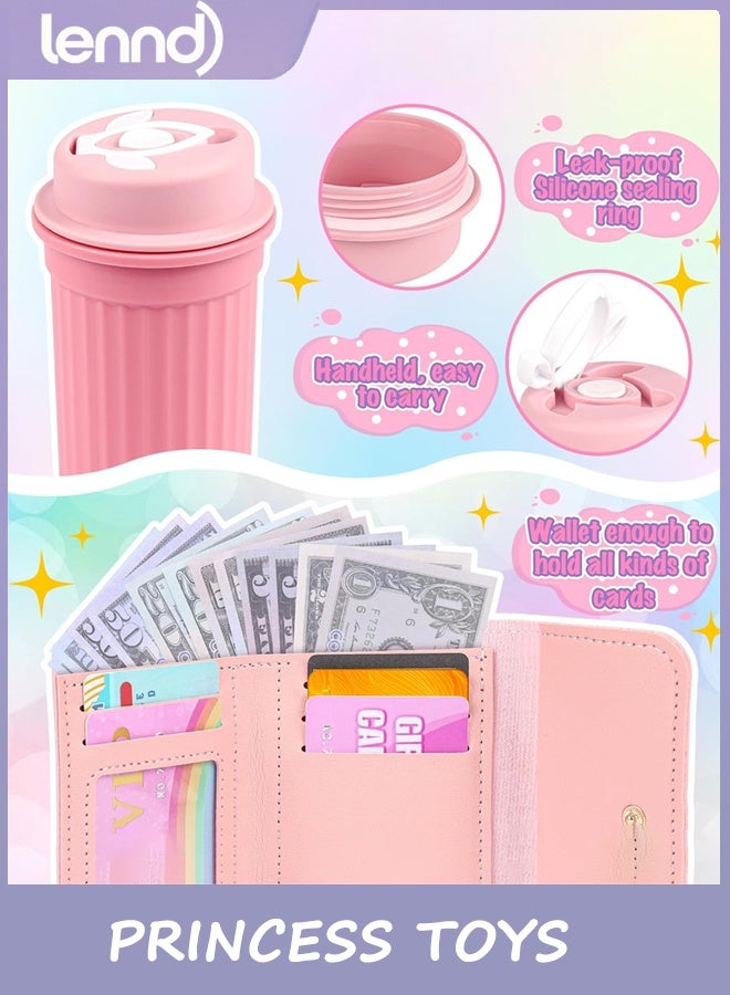 LENND Play Purse for Little Girls, 32PCS Toddler Purse with Pretend Makeup for Kids, Princess Toys Includes Handbag, Phone, Wristwatch, Silk Scarf Kids Toy Purse Birthday Gift for Girls 3 4 5 6 + - Image 4