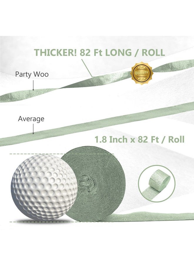 PartyWoo Crepe Paper Streamers 4 Rolls 328Ft Pack Of Sage Green Crepe Paper For Party Decorations Wedding Decorations Birthday Decorations Baby Shower Decorations (1.8 Inch X 82 Ft/Roll)  - Image 3