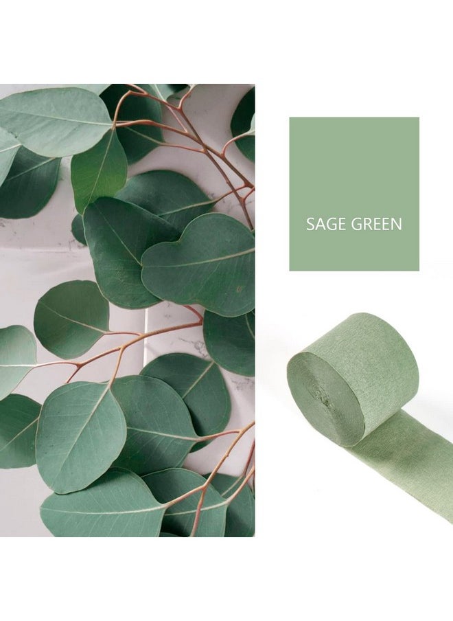 PartyWoo Crepe Paper Streamers 4 Rolls 328Ft Pack Of Sage Green Crepe Paper For Party Decorations Wedding Decorations Birthday Decorations Baby Shower Decorations (1.8 Inch X 82 Ft/Roll)  - Image 2