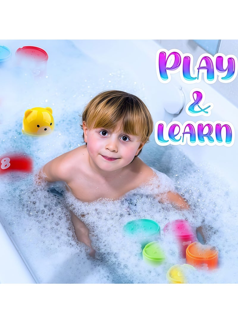 10Pcs Stacking Cups Set, Baby Stacking Cup for Toddler 1-3, Children's Stacking Tower Toy Bath Toy Sand Toy Cup, Educational Montessori Gift for Boys and Girls - Image 5