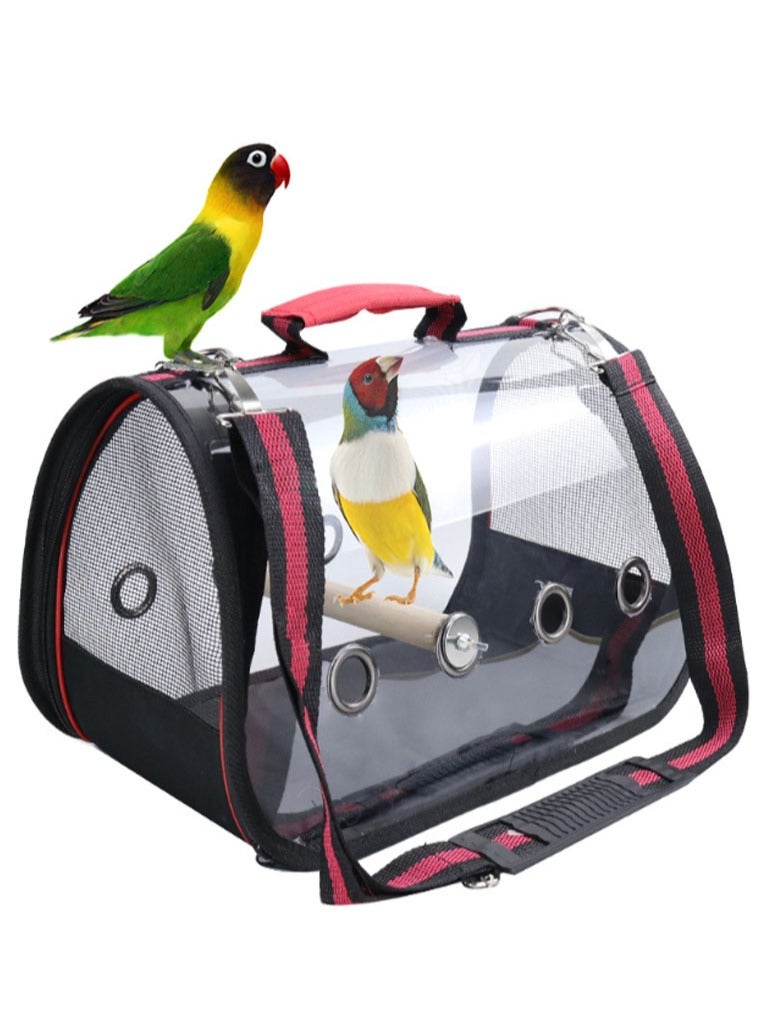 إن كي أكس حقيبة سفر للطيور الأليفة مع حامل محمول شفاف - Image 3