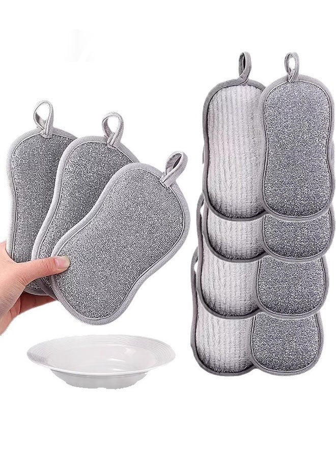 Bukela Multi-Purpose Scrub Kitchen Sponges, 12 Pack Dish Sponge, Dual-Sided Non-Scratch Microfiber & Metal Scrubber, Reusable Heavy Duty Sponges for Dishes, Pots, Glass, Sink, Stovetop & Bathroom - Image 1