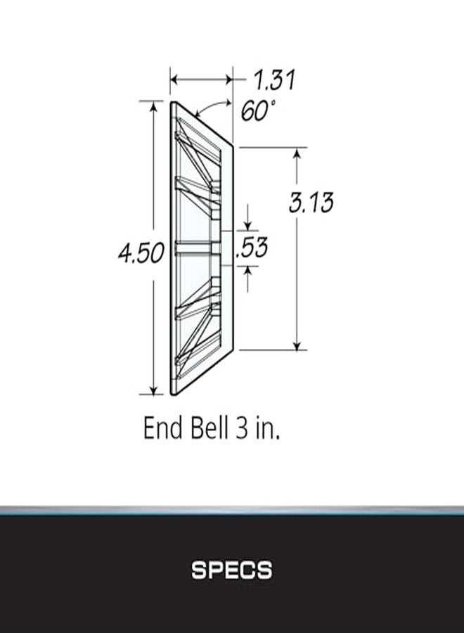 تاي داون مجموعة بكرات بلاستيكية من مادة PVC من Tie Down Engineering Hull Sav'r مع أغطية طرفية | بكرة قوس سوداء مقاس 3 بوصات مع عمود نصف بوصة | قطع غيار وملحقات مقطورات القوارب | بكرات بديلة لمقطورات القوارب - Image 3