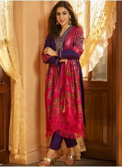 PRIYA’S PANACHE Women's Muslin Straight Fit Kurta & Pant Set with Zari Embroidery & Patola Print Dupatta | Ethnic Wear  - Image 1