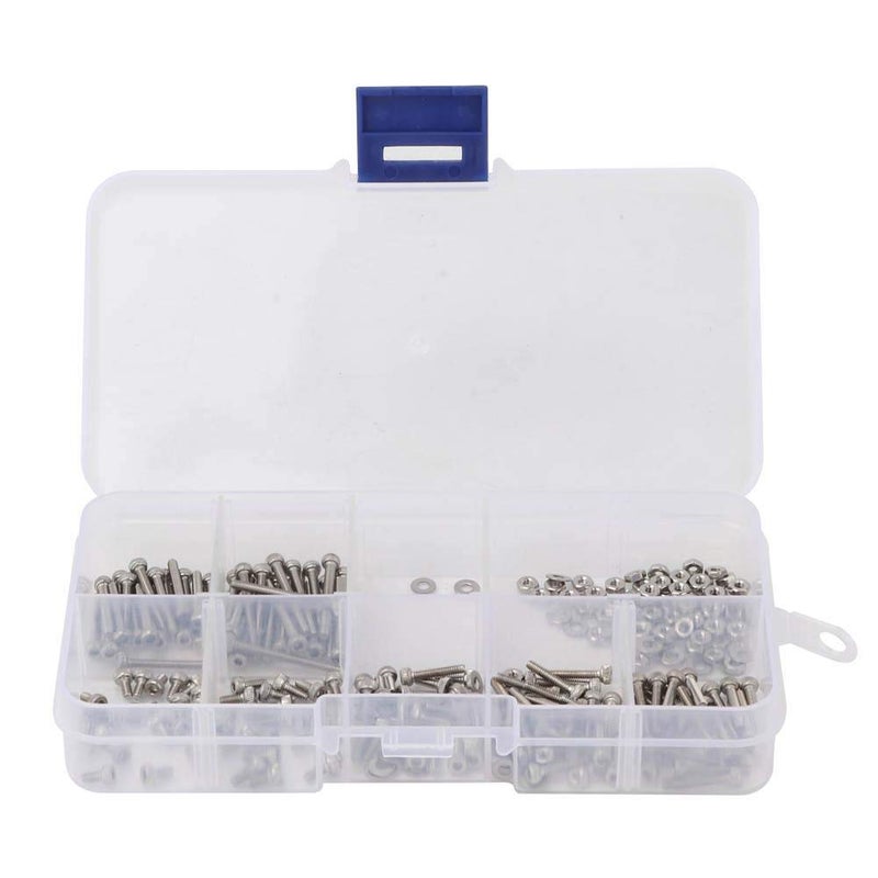 woobles Nuts and Bolts Assortment Kit Machine Screw Assortment Kit Assorted Screws Nuts and Bolts Nuts Kit,300pcs M2 Stainless Steel SS304 Hex Socket Screw Bolt Nut Hine Fastener Washer- - Image 2