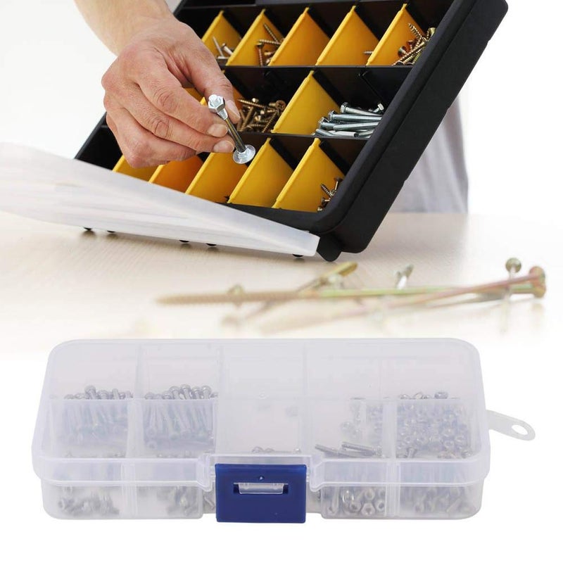 woobles Nuts and Bolts Assortment Kit Machine Screw Assortment Kit Assorted Screws Nuts and Bolts Nuts Kit,300pcs M2 Stainless Steel SS304 Hex Socket Screw Bolt Nut Hine Fastener Washer- - Image 1