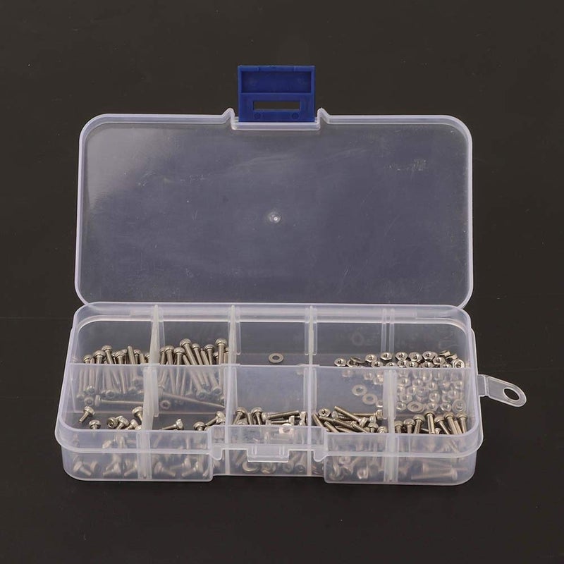 woobles Nuts and Bolts Assortment Kit Machine Screw Assortment Kit Assorted Screws Nuts and Bolts Nuts Kit,300pcs M2 Stainless Steel SS304 Hex Socket Screw Bolt Nut Hine Fastener Washer- - Image 4